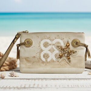 🐚 Coach Limited Edition Embellished Starfish Wristlet - Beach Glam!